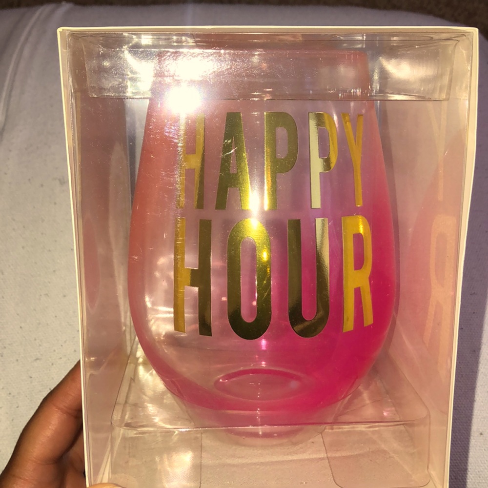 Pink Jumbo Stemless Wine Glass